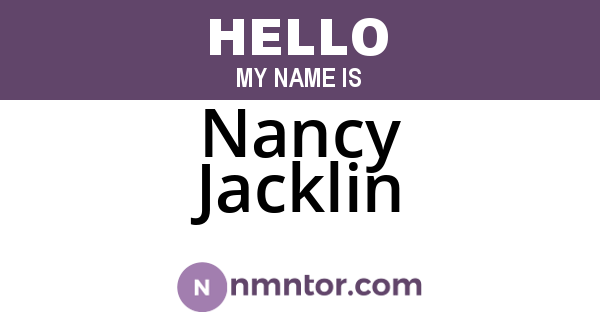 Nancy Jacklin