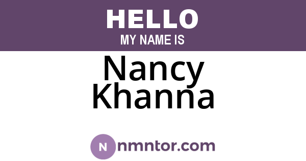 Nancy Khanna
