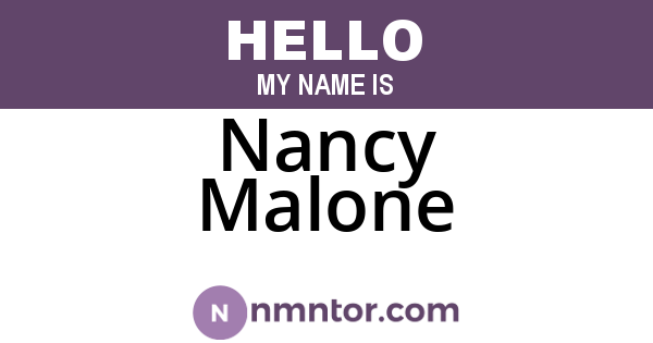 Nancy Malone