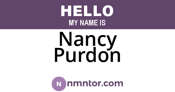 Nancy Purdon