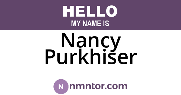 Nancy Purkhiser