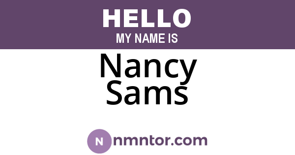 Nancy Sams