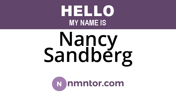 Nancy Sandberg