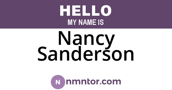Nancy Sanderson