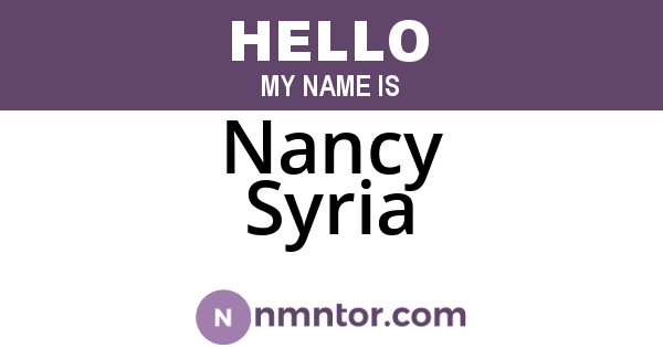 Nancy Syria