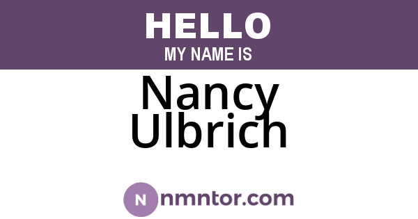 Nancy Ulbrich