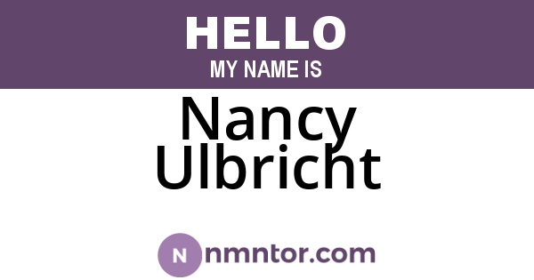 Nancy Ulbricht