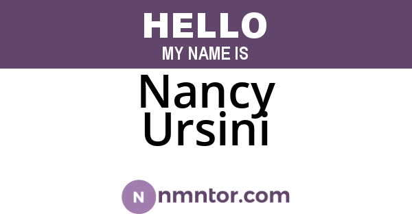Nancy Ursini