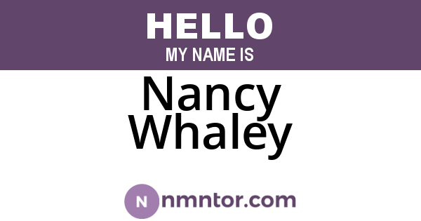 Nancy Whaley