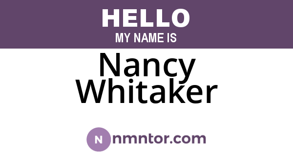 Nancy Whitaker