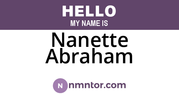 Nanette Abraham