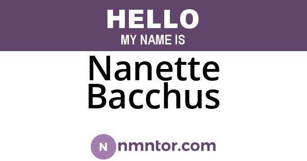 Nanette Bacchus