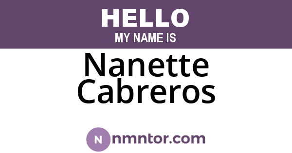 Nanette Cabreros