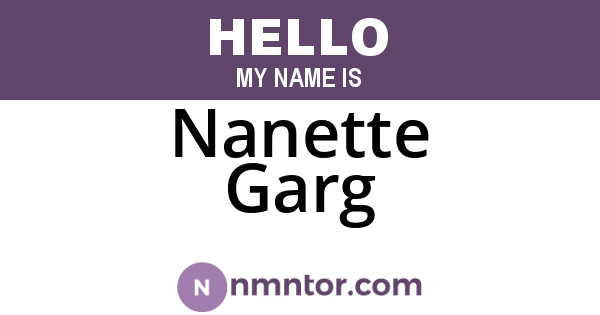 Nanette Garg