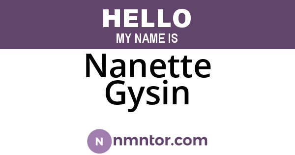 Nanette Gysin