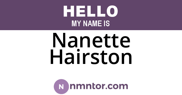 Nanette Hairston