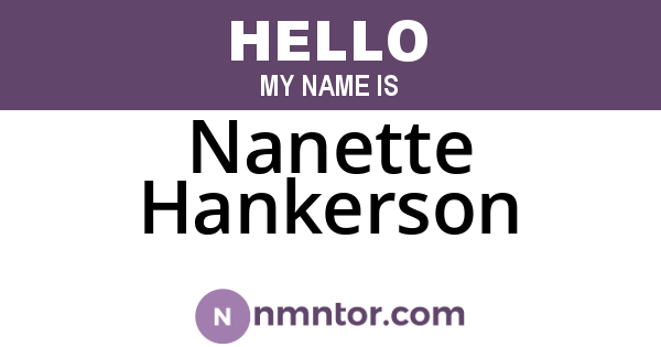 Nanette Hankerson
