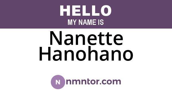Nanette Hanohano