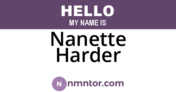 Nanette Harder