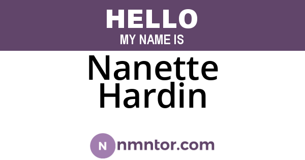 Nanette Hardin