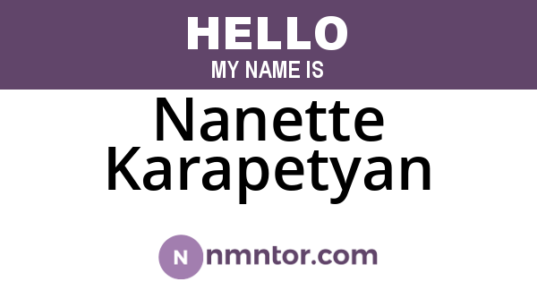 Nanette Karapetyan