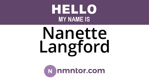 Nanette Langford