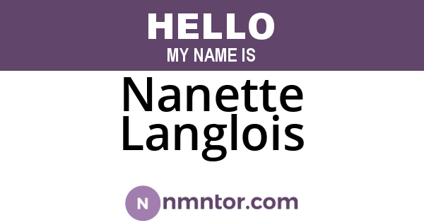 Nanette Langlois