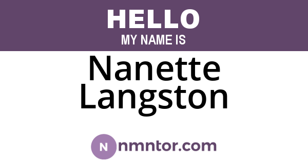 Nanette Langston