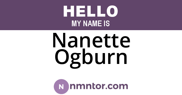 Nanette Ogburn