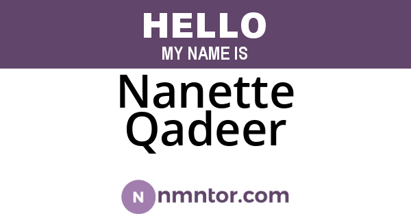 Nanette Qadeer