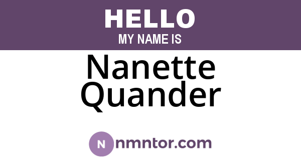 Nanette Quander