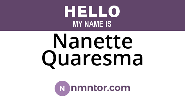 Nanette Quaresma