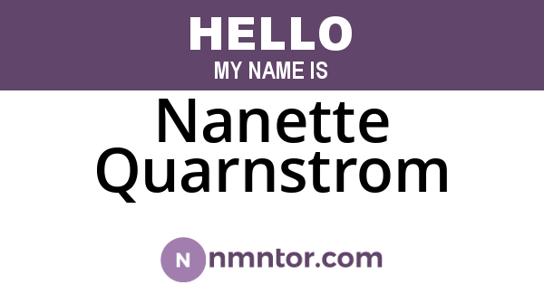 Nanette Quarnstrom