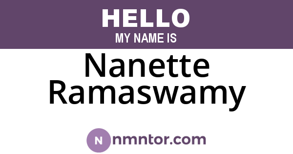 Nanette Ramaswamy