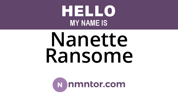 Nanette Ransome