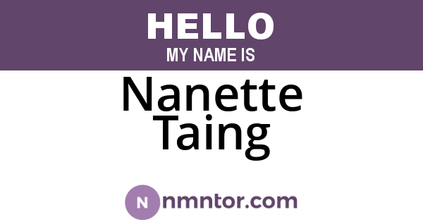 Nanette Taing