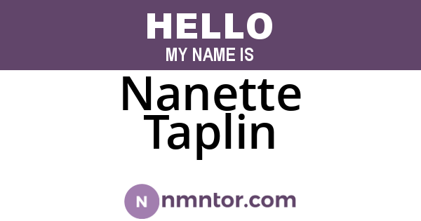 Nanette Taplin