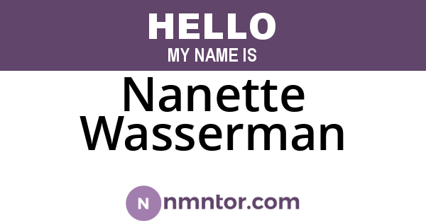 Nanette Wasserman