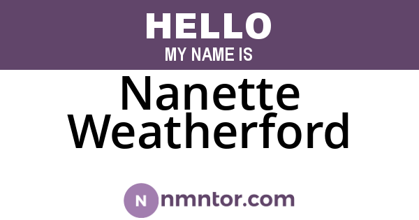 Nanette Weatherford
