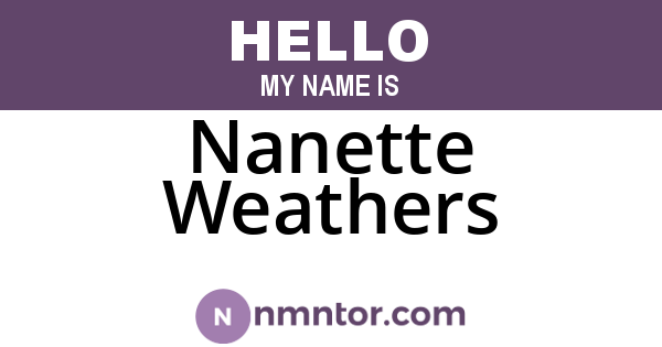 Nanette Weathers