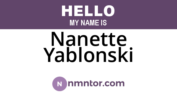 Nanette Yablonski
