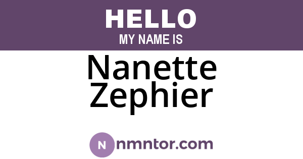 Nanette Zephier