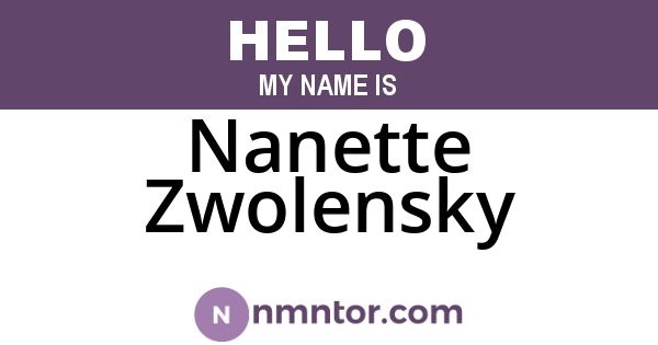 Nanette Zwolensky