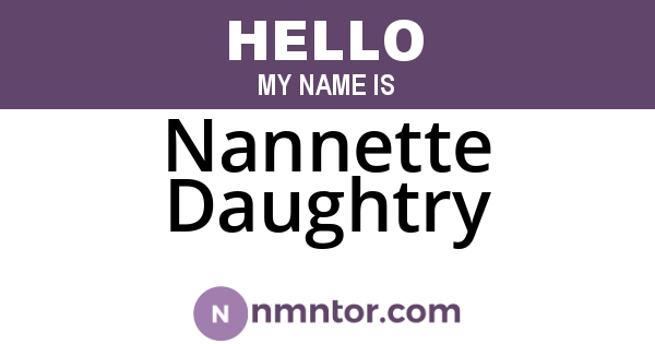 Nannette Daughtry