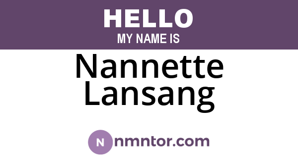 Nannette Lansang
