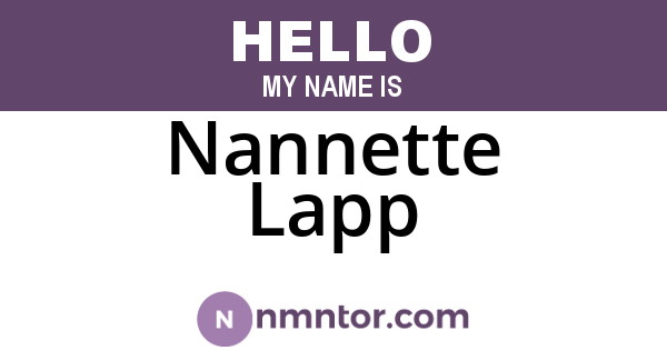 Nannette Lapp