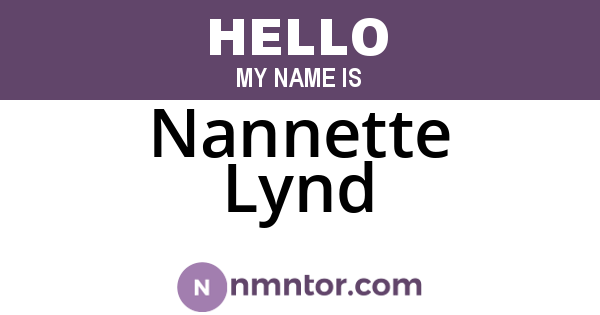 Nannette Lynd