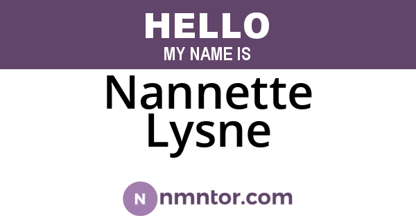 Nannette Lysne