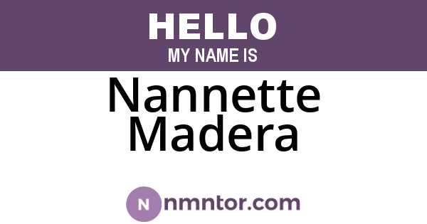 Nannette Madera