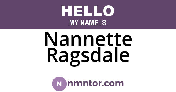 Nannette Ragsdale